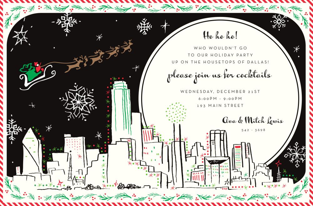 Dallas Holiday Skyline Invitation