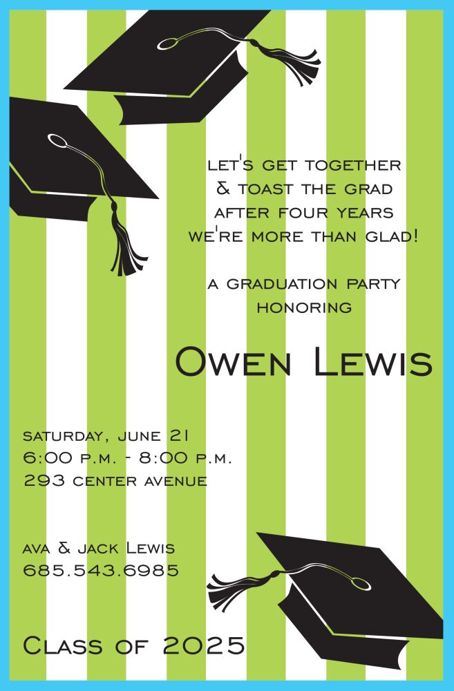 Preppy Grad Invitation