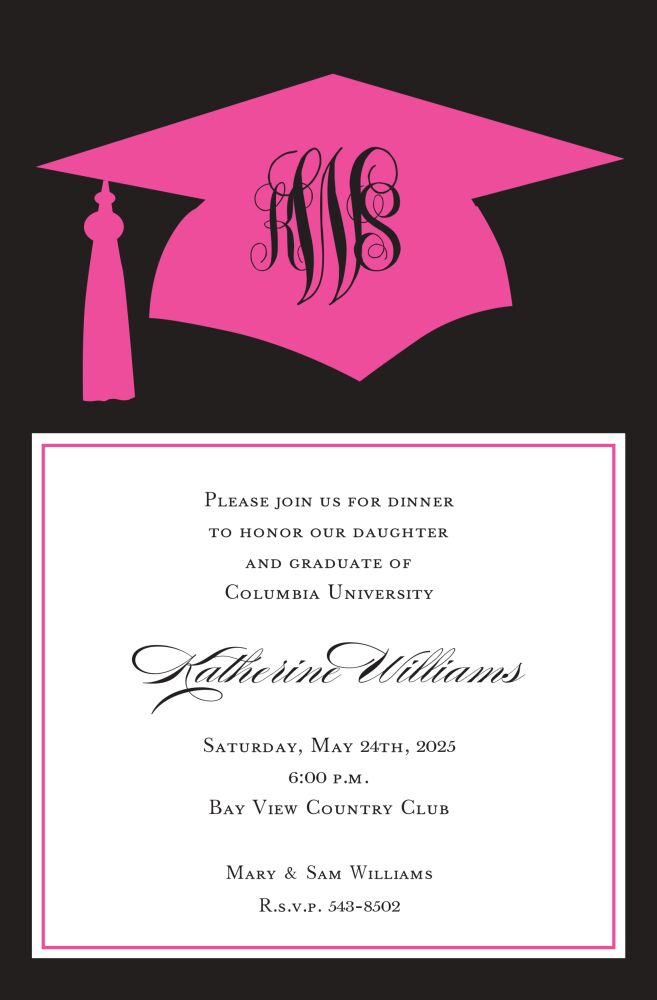 Pink Grad Invitation