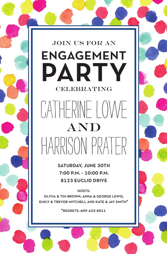 Bright Dots Wash Invitation 