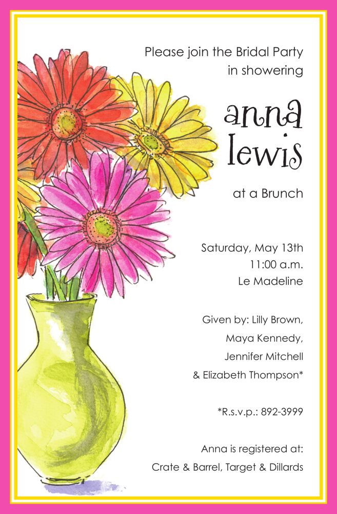 Gerber Daisies Invitation