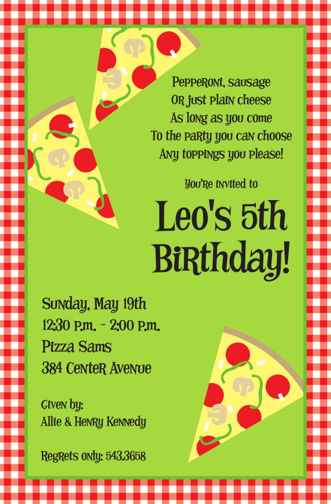 Pizza Corners Invitation