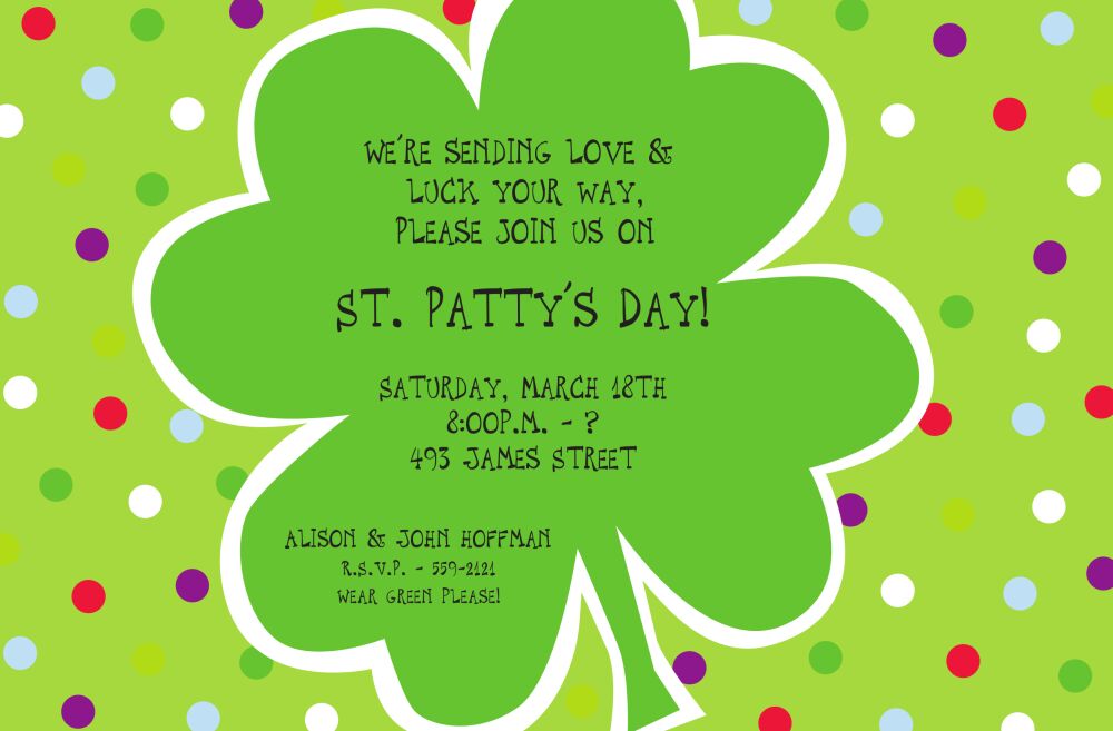 Shamrock Dot St. Patrick's Day Invitation