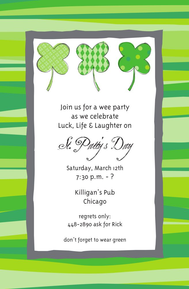 Shamrocks St. Patrick's Day Invitation
