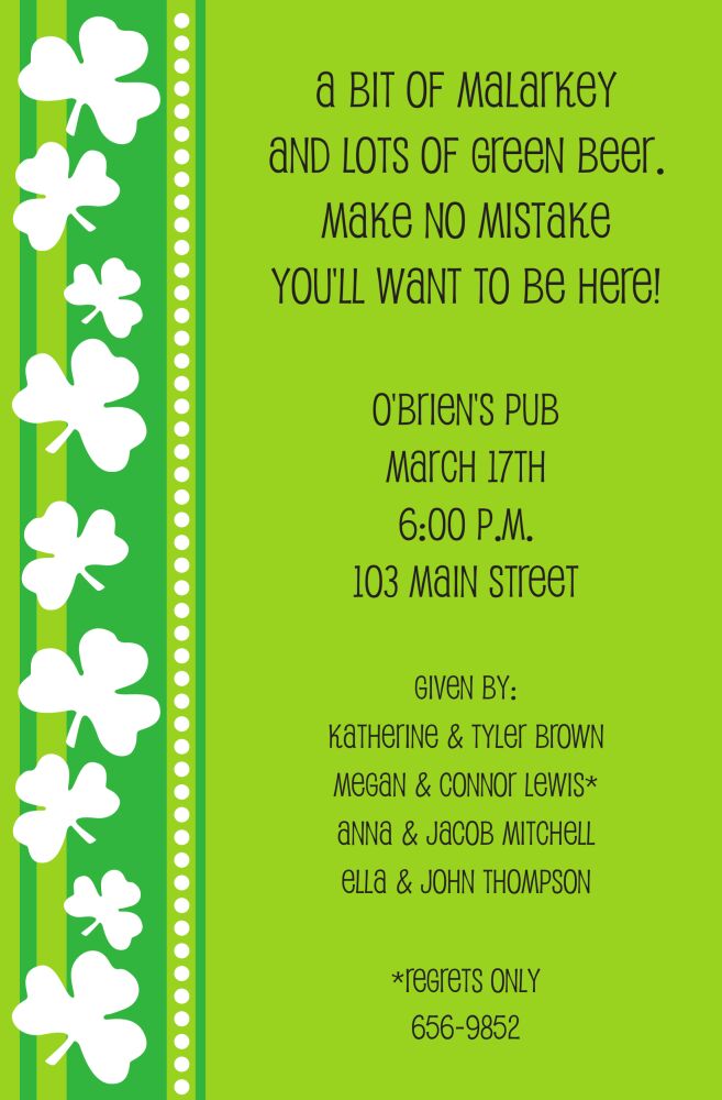 St. Patty Invitation