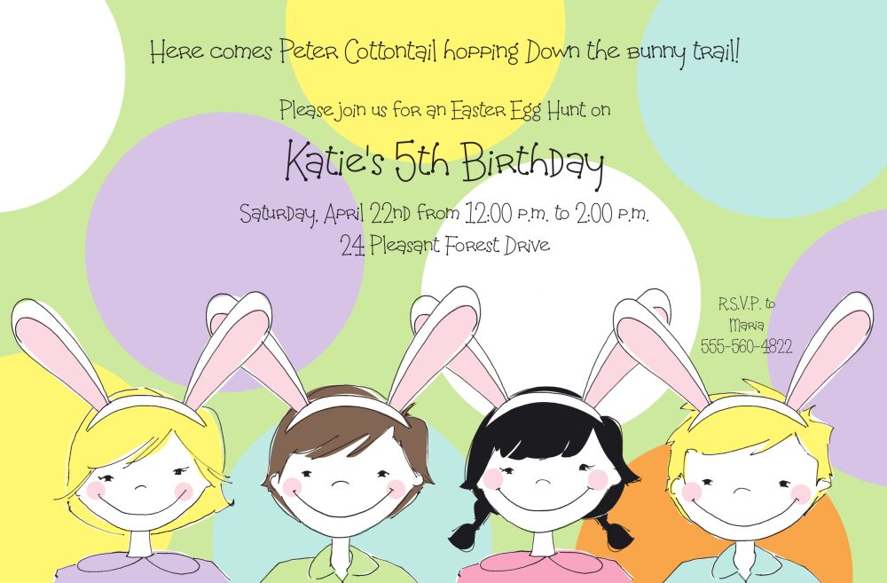 Bunny Ears Easter Invitation