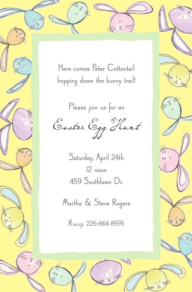 Bunny Faces Easter Invitation