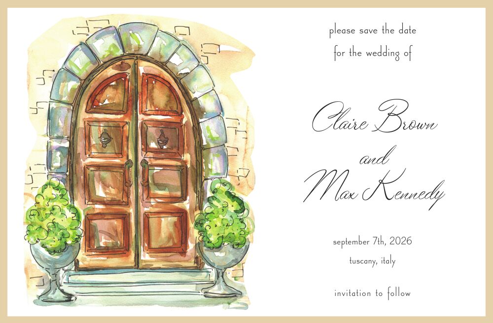 Tuscan Door Entry Invitation