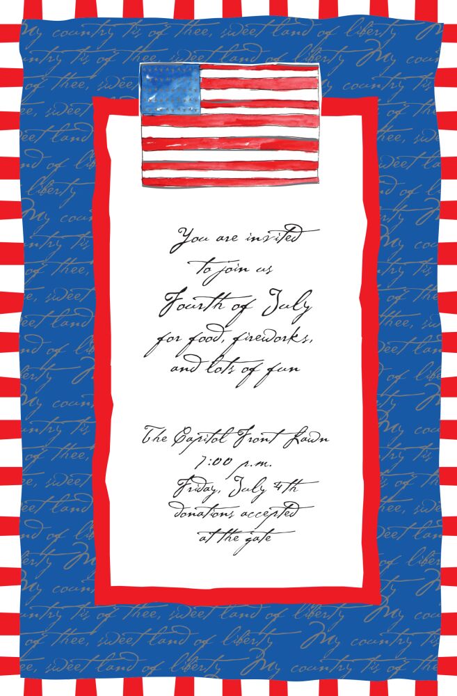 American Flag Invitation