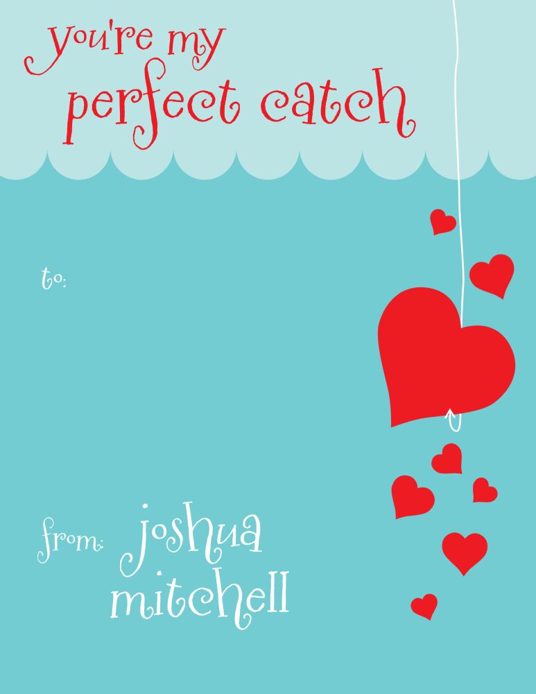 Perfect Catch Valentine Notecard