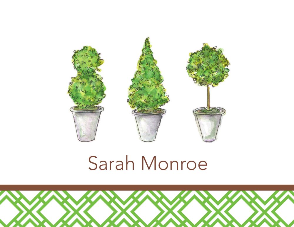 Topiaries Folded Note Card