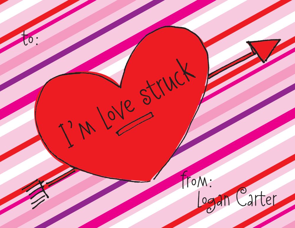 Love Struck Valentine Notecard