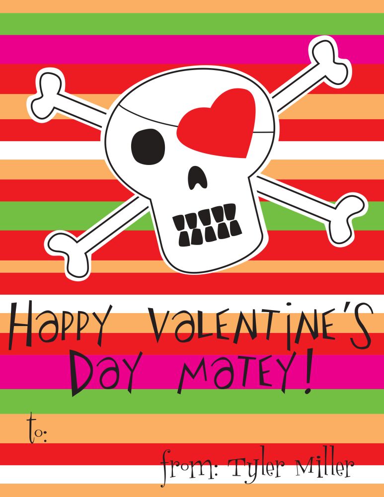 Pirate Love Valentine Notecard