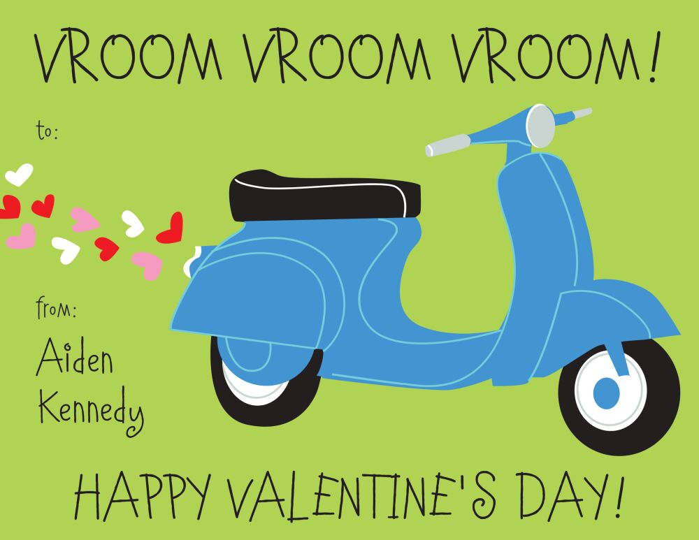 Scooter Blue Valentine Notecard