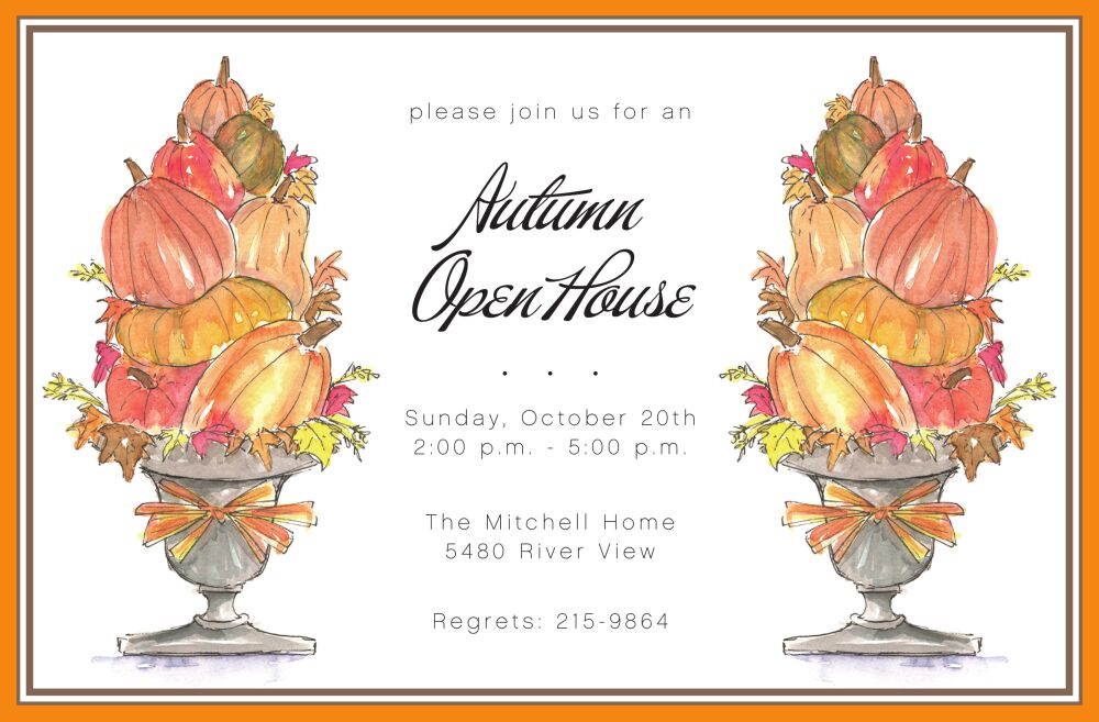 Autumn Topiary Invitation 