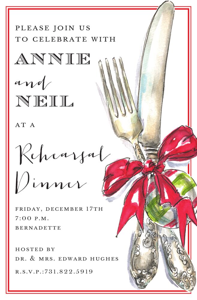 Holiday Flatware Place Setting Invitation