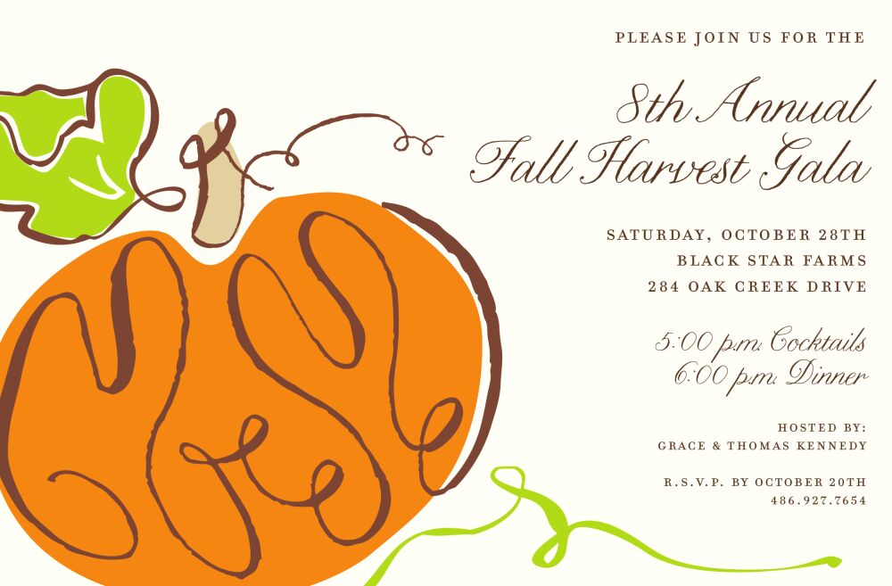 Viney Pumpkin Invitation