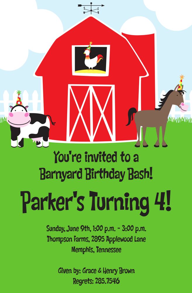 Barnyard Party Invitation