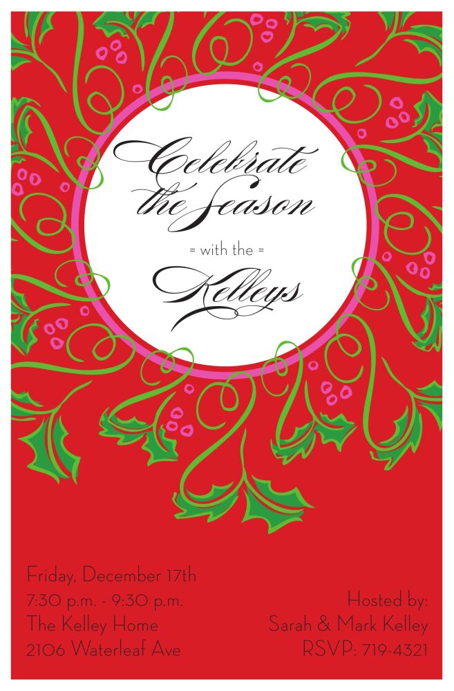 Wreath Red Invitation