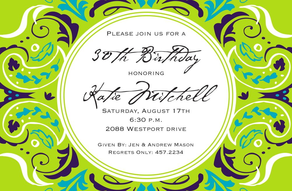 Framed Lime Invitation