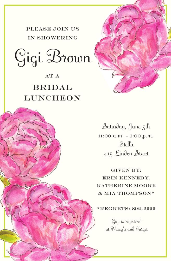 Peonies Invitation