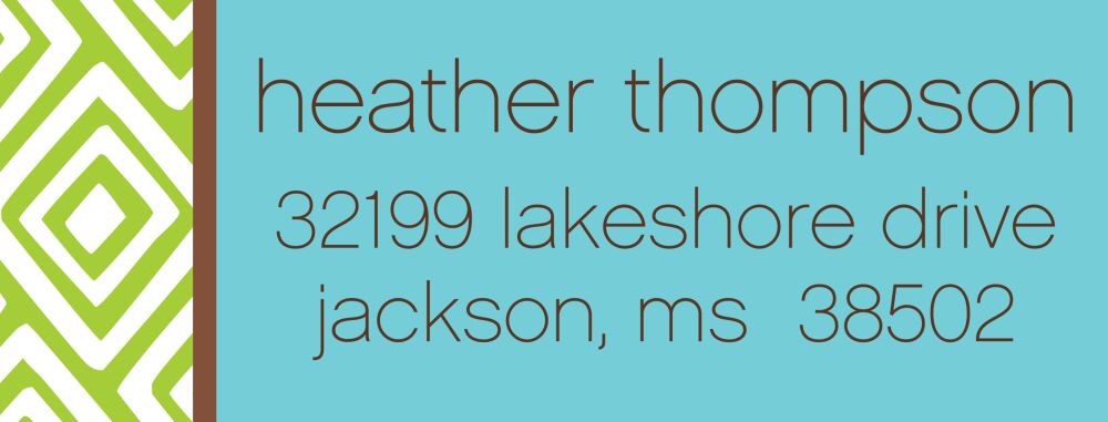 Wild Diamonds Green Return Address Label