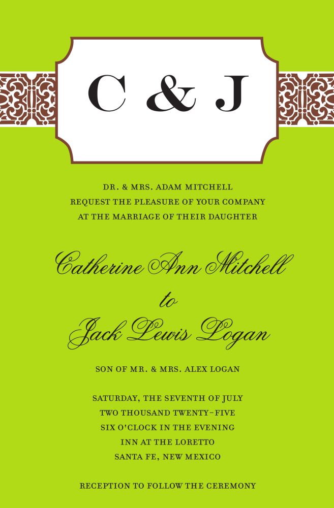 Bookplate Lime Invitation