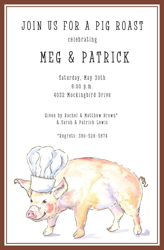 Chef Pig Invitation