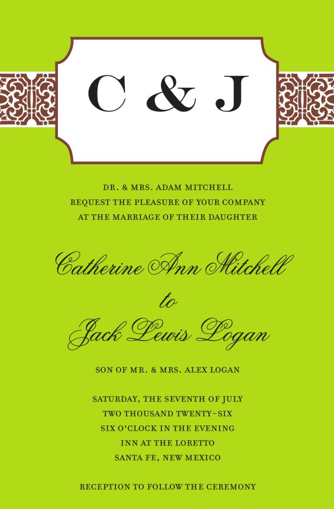 Bookplate Lime Invitation