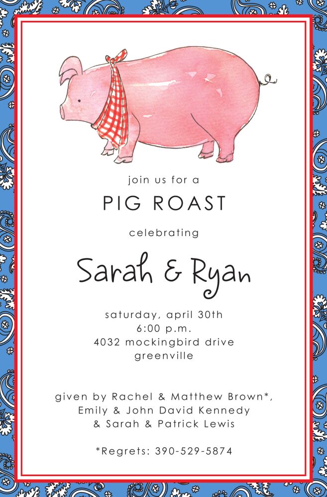 Pink Pig Invitation