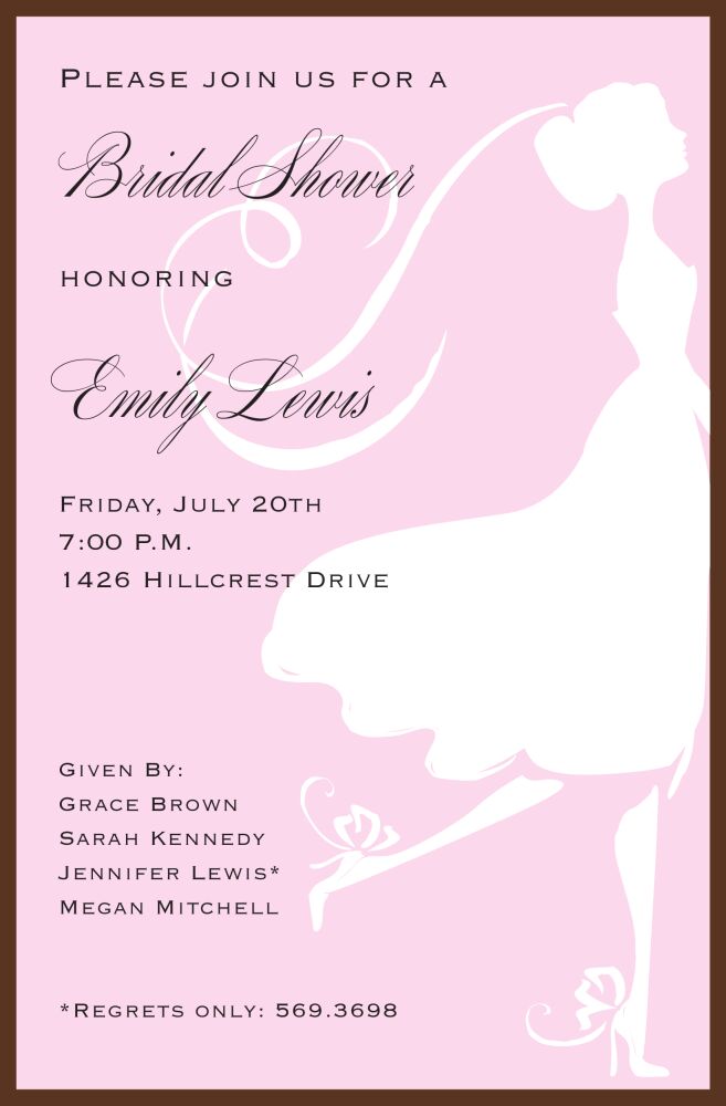 Silhouette Bride Invitation
