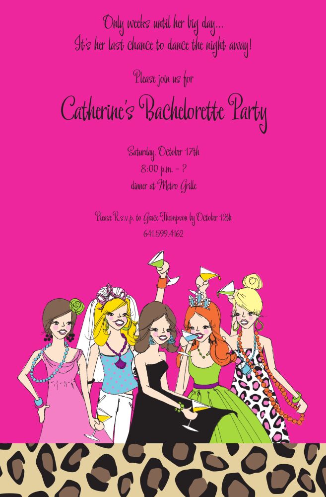 Party Bachelorette Invitation