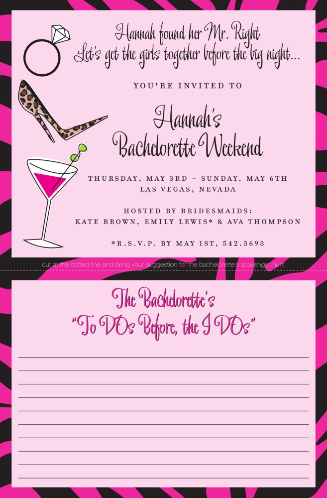 Bachelorette List Invitation