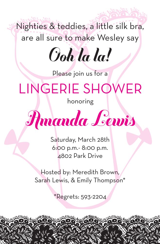 Lacy Teddy Invitation