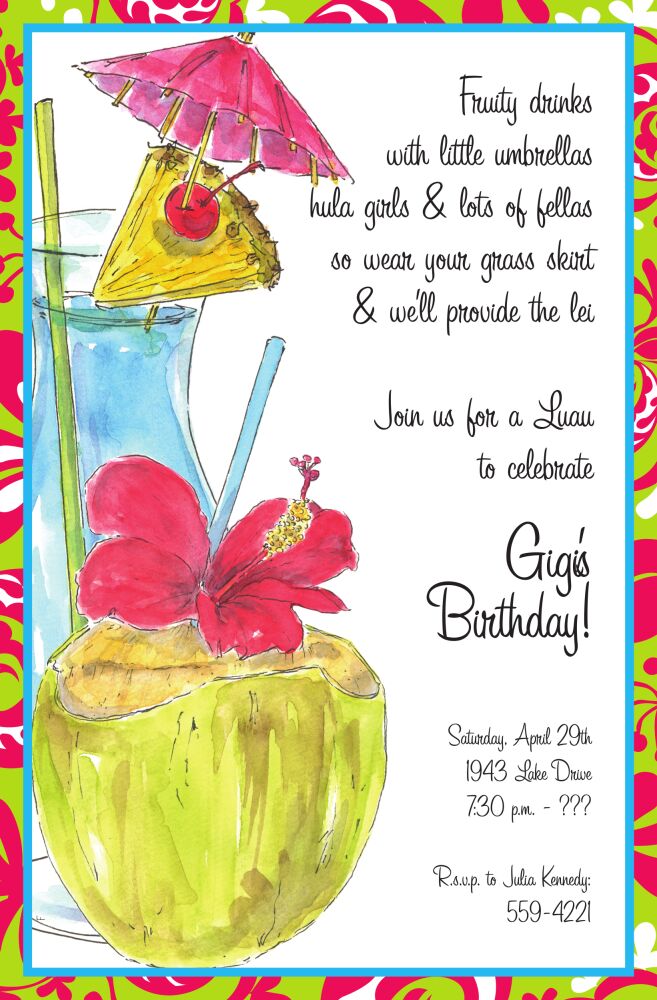 Luau Sips Invitation