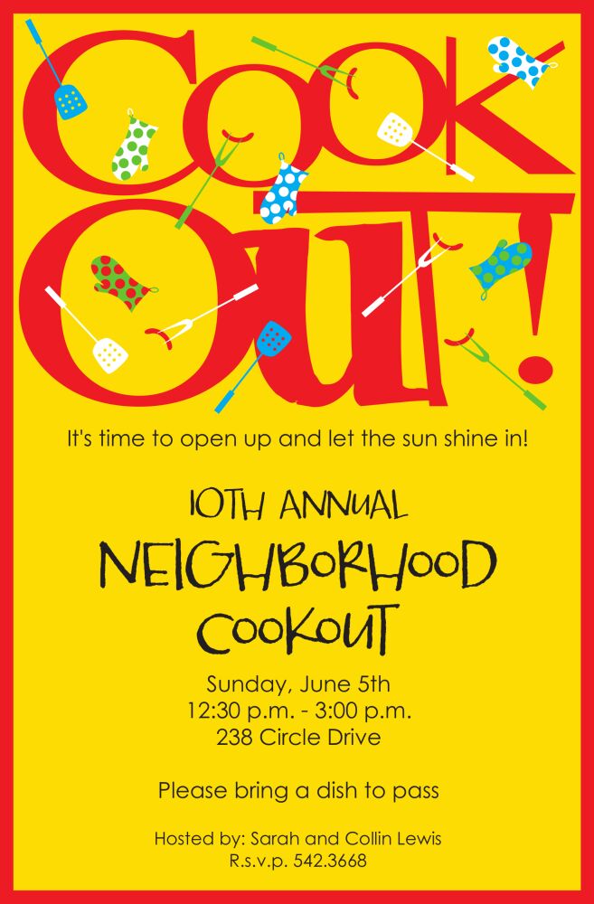Cook Out! Invitation