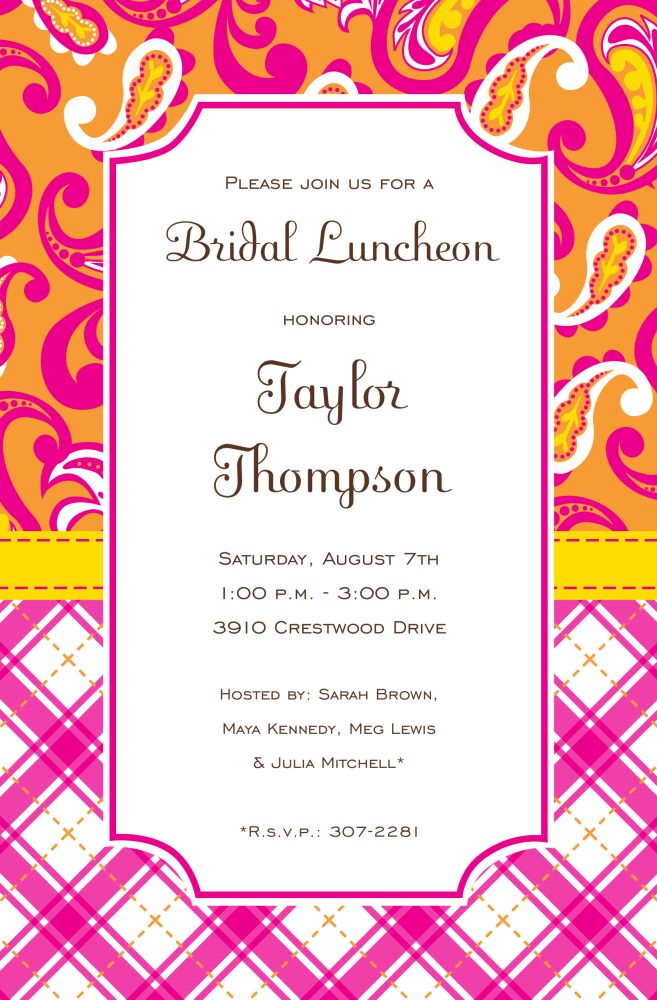 Preppy Fuschia Invitation