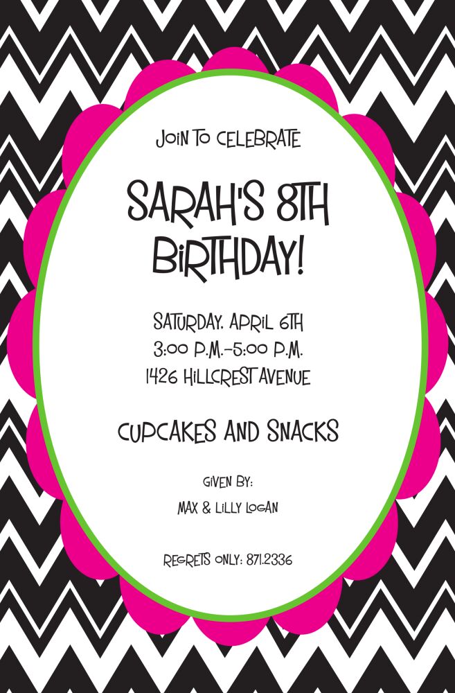 Chevron & Pink Invitation