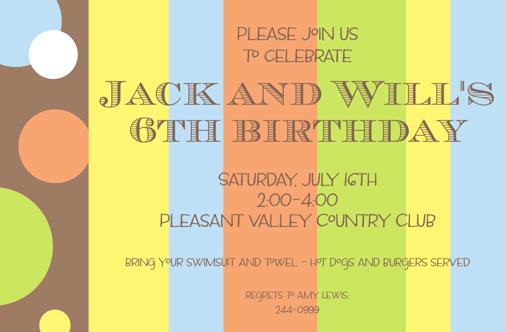 Boy Stripe Invitation