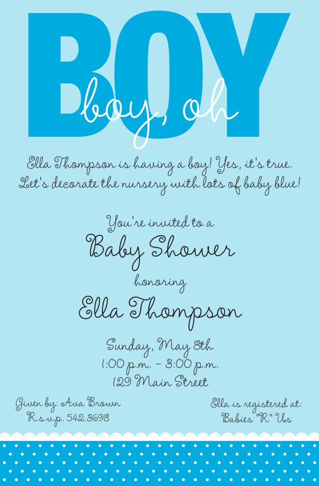 Oh Boy Invitation