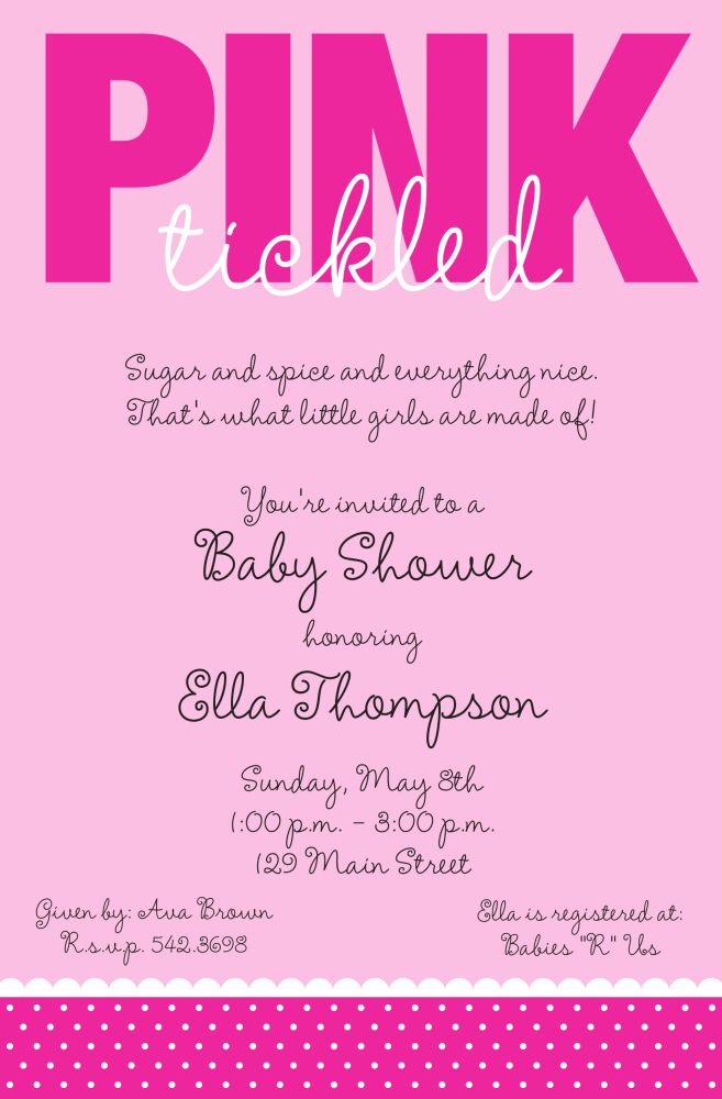 Tickled Pink Invitation