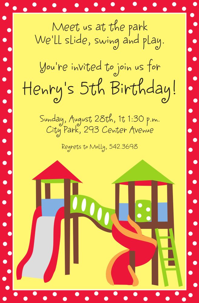 Play Park Invitation