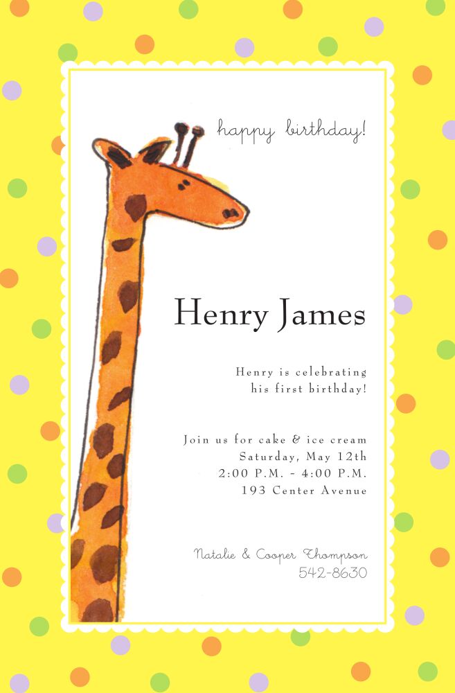 Peeking Giraffe Invitation