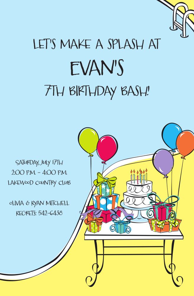 Pool Birthday Invitation