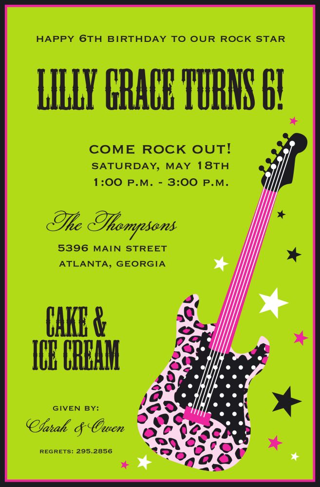 Wild Guitar Invitation