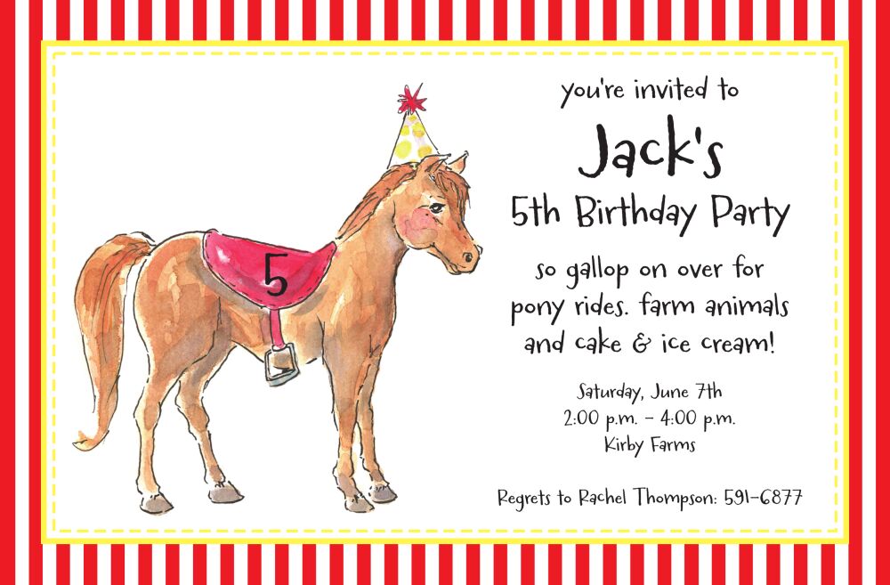 Party Pony Invitation