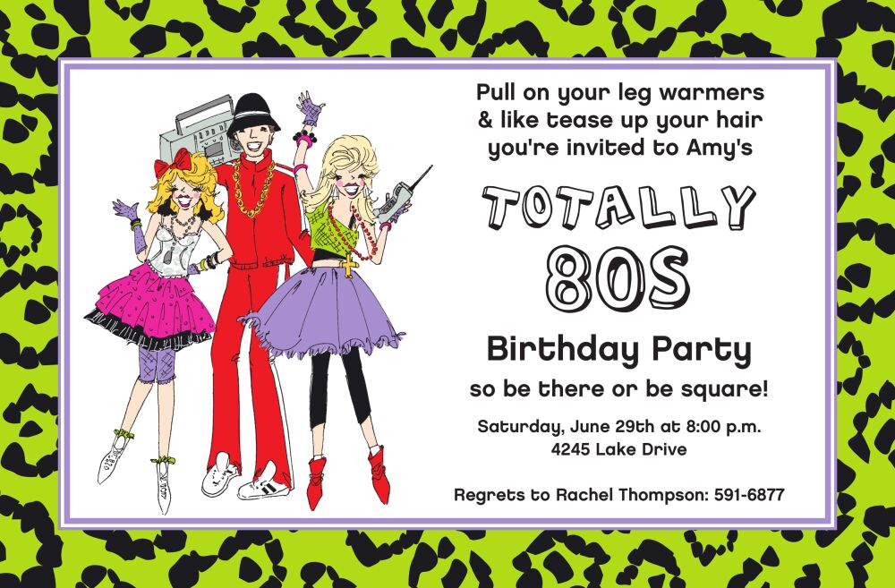 Totally 80's Invitation