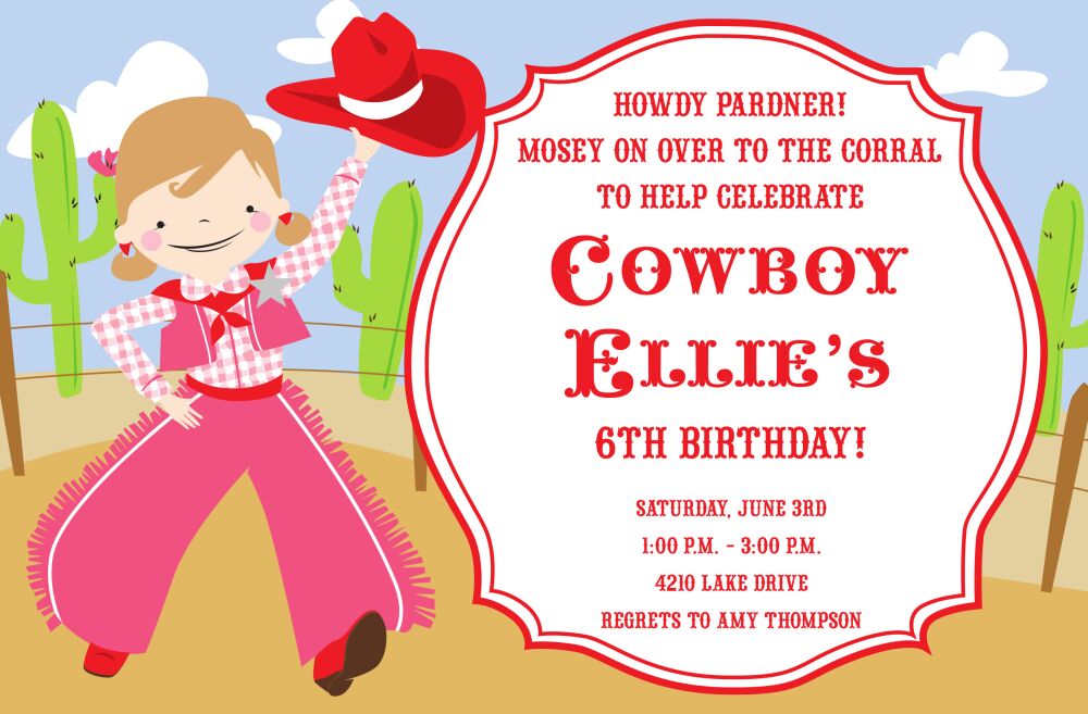 Howdy Girl Invitation
