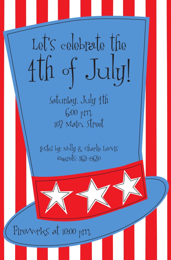 Patriotic Hat Invitation