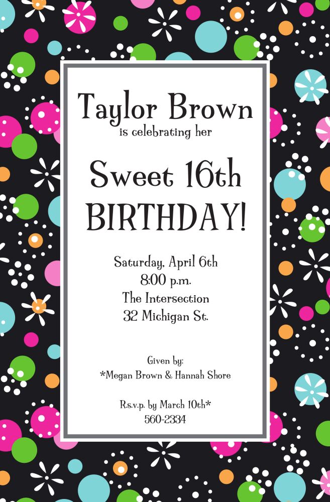 Sugar Pops Invitation